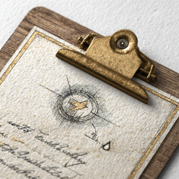 Hand-rendered letterpress icon of an inspector clipboard with site sketch — TCEQ stormwater inspections and SWPPP compliance