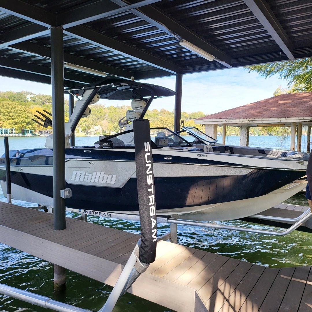Approved ATX Lakescapes photograph of boat lift work (F20).