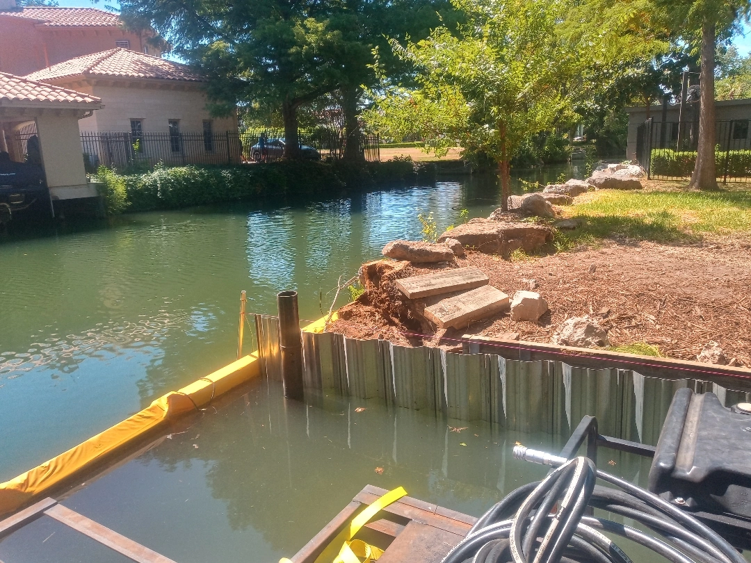 Approved ATX Lakescapes photograph of marine construction work and equipment (F24).
