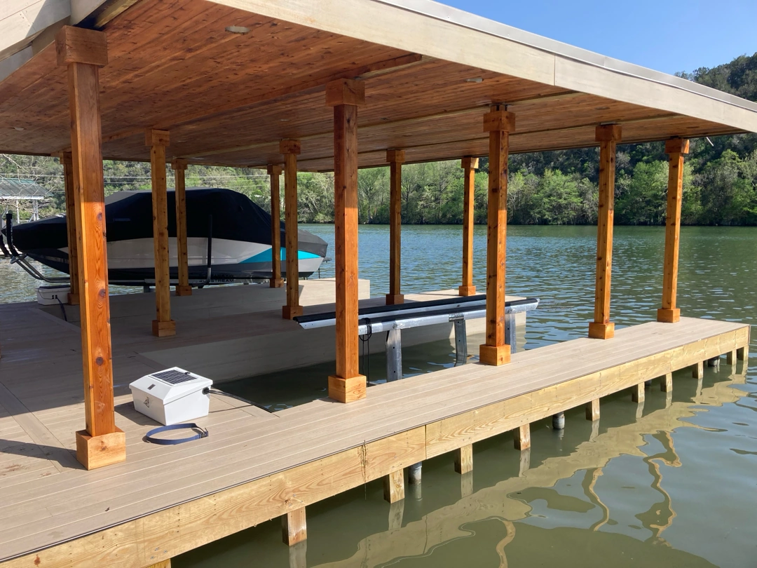 Approved ATX Lakescapes photograph of finished dock work (F27).