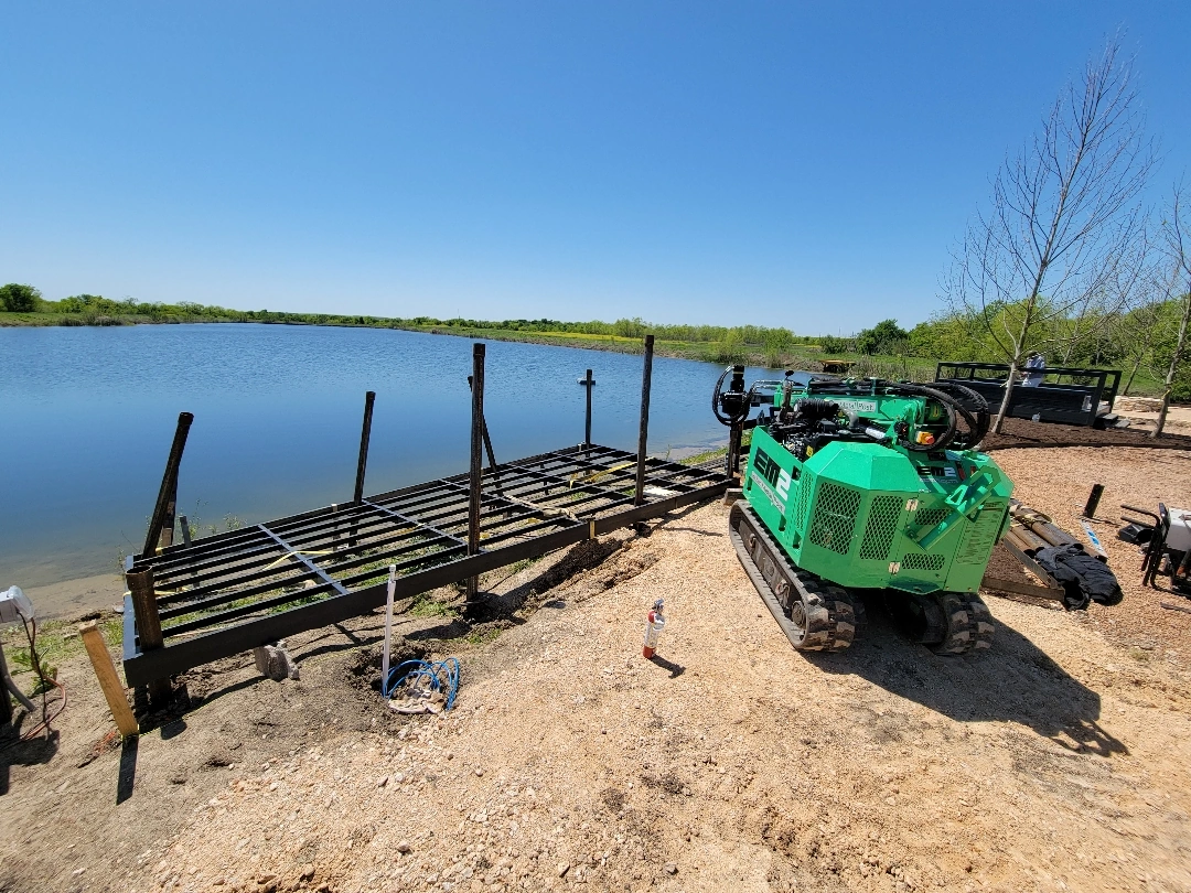 Approved ATX Lakescapes photograph of marine construction work and equipment (F29).