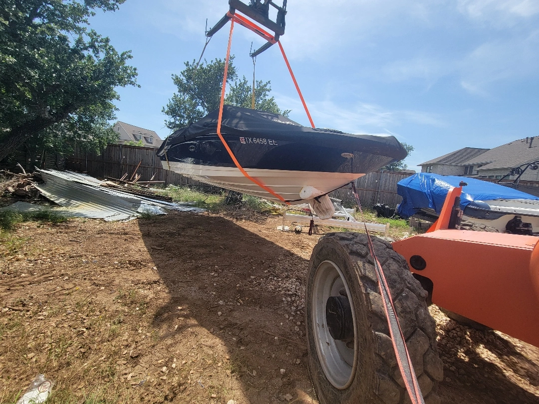 Approved ATX Lakescapes photograph of marine hauling and equipment (F31).